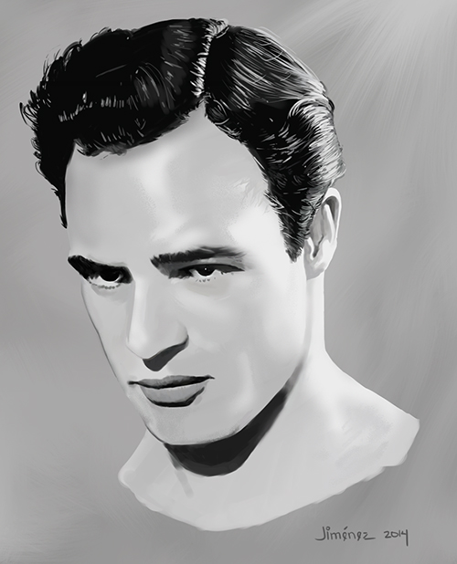 A rendering of a young Marlon Brando.