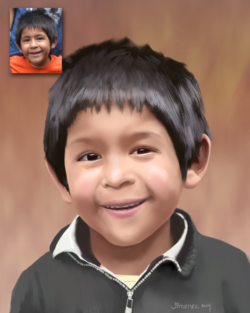 One of my cool little nephews with photo reference.