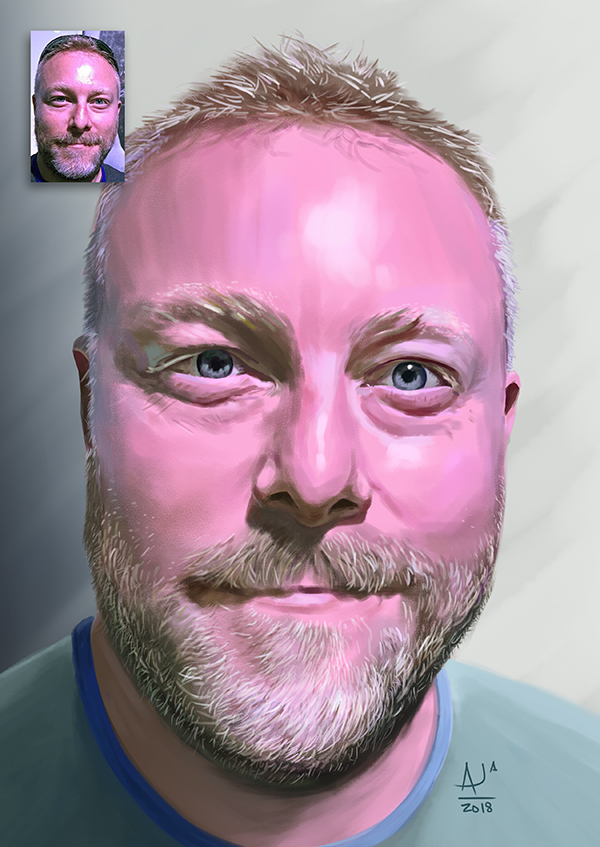 Portrait study of friend with photo reference.