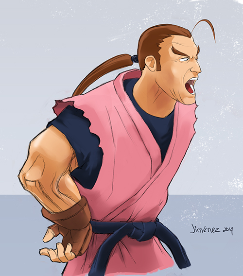 Street Fighter's Dan. He always seems upset.