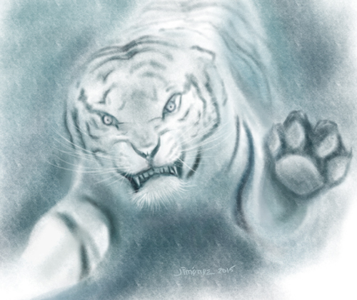 Quick rendering of a tiger.