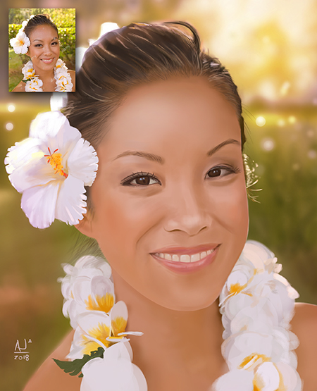 Portrait study. Young lady from tropics stock photo.